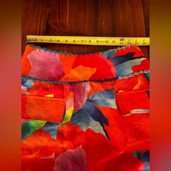 Farm Rio Hombre Chita floral linen midi Aline skirt w/crotched details sz S 
NWT - Picture 13 of 14